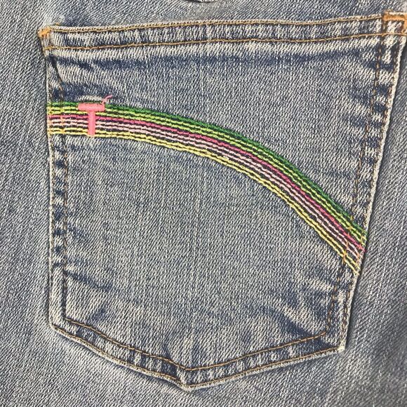 Y2K Tommy Hilfiger Jeans HTX-GKS Rainbow Pocket Jeans sz 7 - Picture 6 of 8